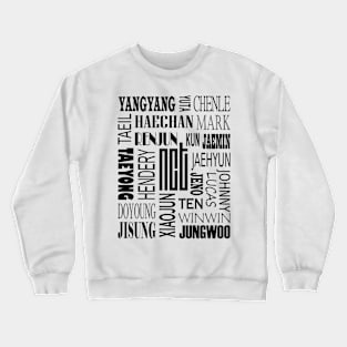 NCT MEMBERS NAMES AND LOGO COLLAGE BLACK Crewneck Sweatshirt